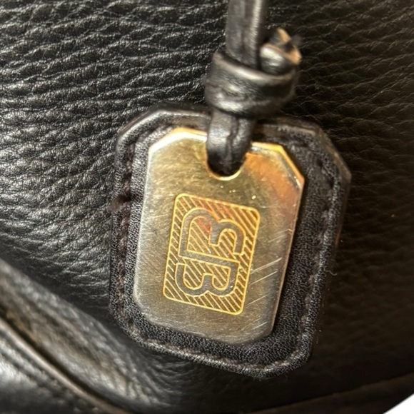 Balpri Black Genuine Leather Shoulder Bag / Crossbody Bag Made In Spain Top Zip - Picture 9 of 16